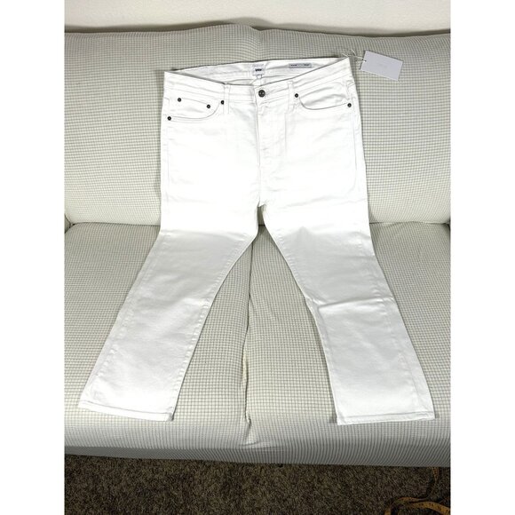 Edwin Jeans Elin Straight Leg Crop Denim Jeans Optic White Size 34 New NWT - Picture 1 of 11
